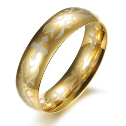 Superior Quality Male Golden Titanium Ring