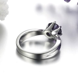 Selling Well All Over The World Female Titanium Ring With Purple Diamond