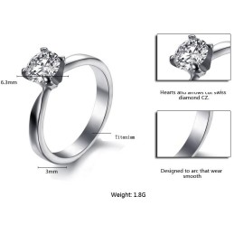 Dependable Performance Female Titanium Ring With Rhinestone