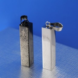 Fashion Cuboid Titanium Couples Necklace Pendant