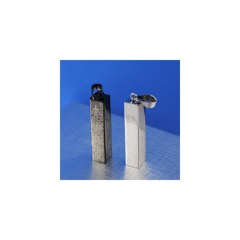 Fashion Cuboid Titanium Couples Necklace Pendant