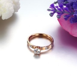 Quality And Quantity Assured Female Titanium Ring With Rhinestone