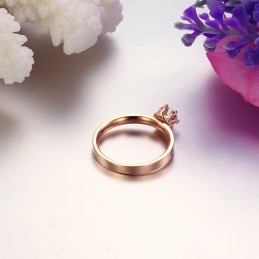 Quality And Quantity Assured Female Titanium Ring With Rhinestone