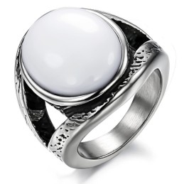 Selling Well All Over The World Exaggerate Onyx Titanium Ring