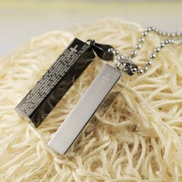 Fashion Cuboid Titanium Couples Necklace Pendant