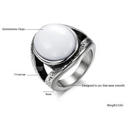 Selling Well All Over The World Exaggerate Onyx Titanium Ring