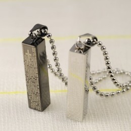 Fashion Cuboid Titanium Couples Necklace Pendant