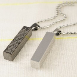 Fashion Cuboid Titanium Couples Necklace Pendant