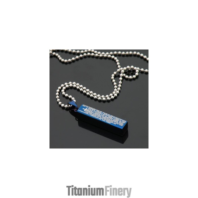 Fashion Cuboid Blue Mens Titanium Necklace Pendant Fashion Cuboid Blue Mens Titanium Necklace Pendant