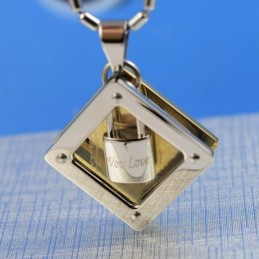 Wow Love Sweetheart Lock Titanium Necklace Pendant
