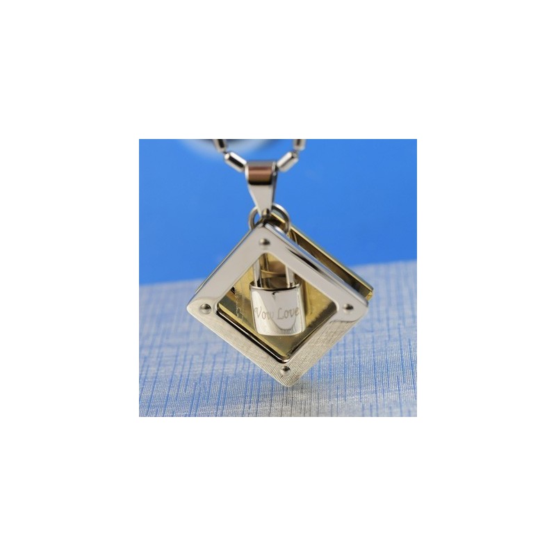 Wow Love Sweetheart Lock Titanium Necklace Pendant