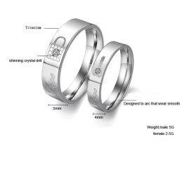 High Quality Titanium Ring For Lovers With Rhinestone