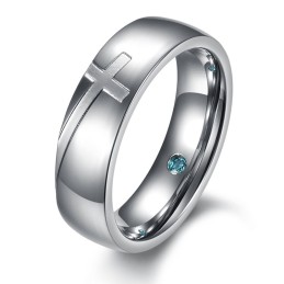 To Enjoy High Reputation At Home And Abroad Cross Titanium Ring For Lovers