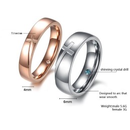 To Enjoy High Reputation At Home And Abroad Cross Titanium Ring For Lovers