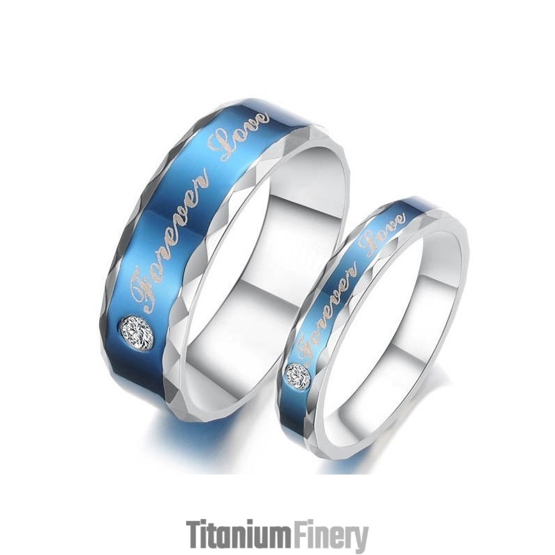 Durable In Use Blue Titanium Ring For Lovers Durable In Use Blue Titanium Ring For Lovers