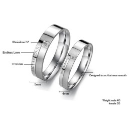 Quality And Quantity Assured Endless Love Titanium Ring For Lovers