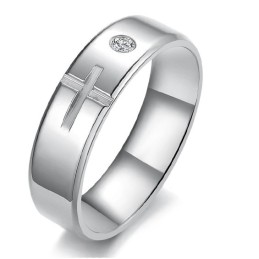 Stable Quality Cross Titanium Ring For Lovers