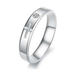 Stable Quality Cross Titanium Ring For Lovers