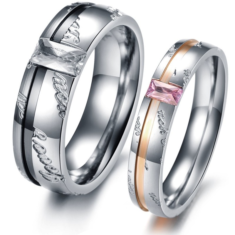 Excellent Quality Titanium Ring For Lovers With Rhinestone Excellent Quality Titanium Ring For Lovers With Rhinestone