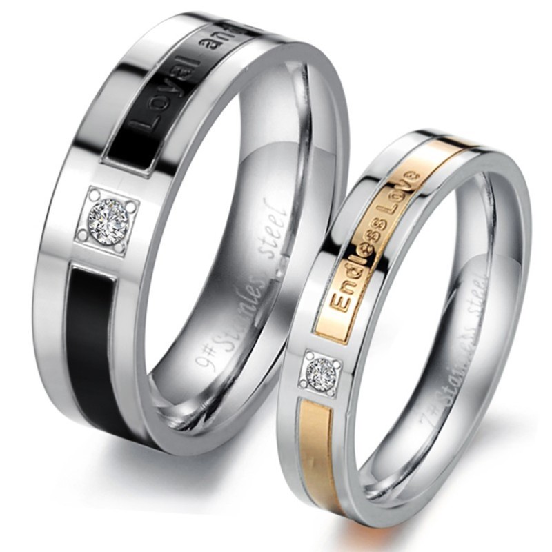 The King Of Quantity Titanium Ring For Lovers With Diamond The King Of Quantity Titanium Ring For Lovers With Diamond