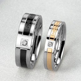 The King Of Quantity Titanium Ring For Lovers With Diamond