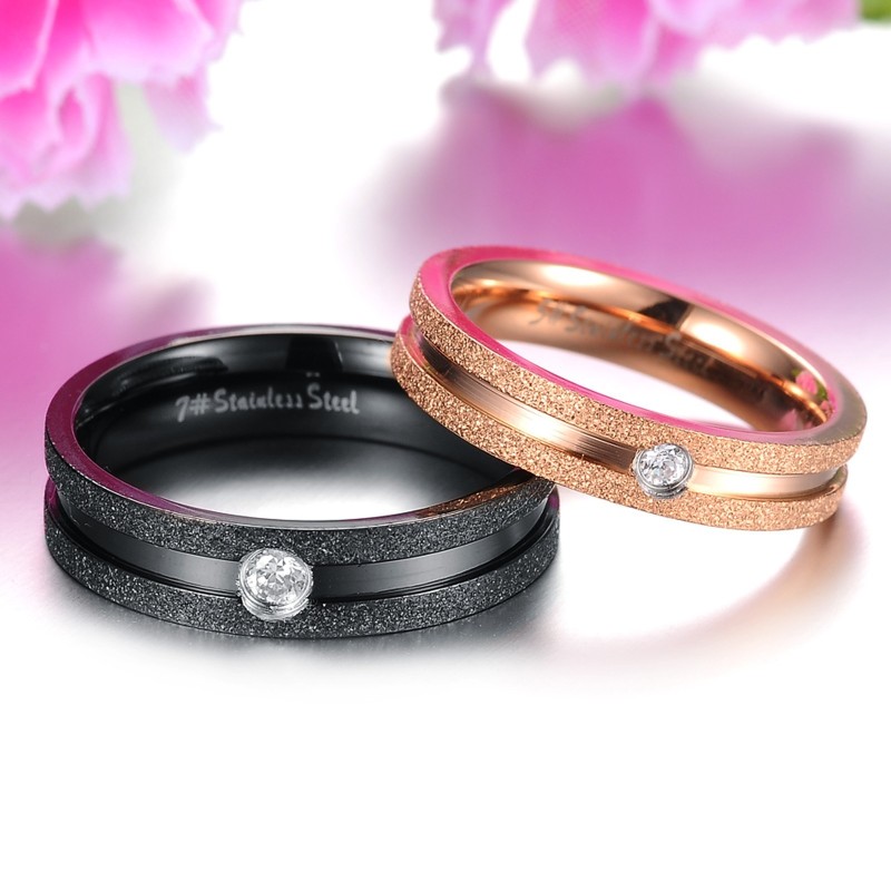 Reliable Quality Pearl Sand Titanium Ring For Lovers