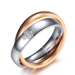Stable Quality Cross Titanium Ring For Lovers With Diamond