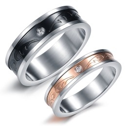 The Queen Of Quality Decorative Pattern Titanium Ring For Lovers