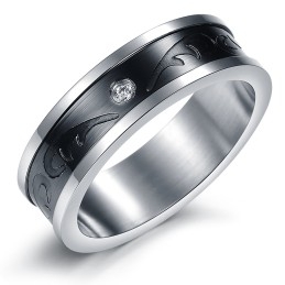 The Queen Of Quality Decorative Pattern Titanium Ring For Lovers