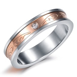 The Queen Of Quality Decorative Pattern Titanium Ring For Lovers