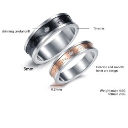 The Queen Of Quality Decorative Pattern Titanium Ring For Lovers