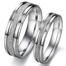 Wide Varieties Pearl Sand Titanium Ring For Lovers
