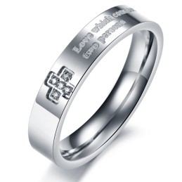 Selling Well All Over The World Titanium Ring For Lovers With Rhinestone