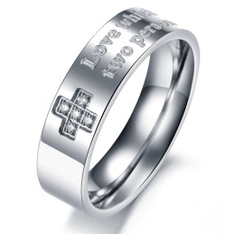 Selling Well All Over The World Titanium Ring For Lovers With Rhinestone