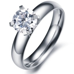Durable In Use Female Titanium Ring With Rhinestone