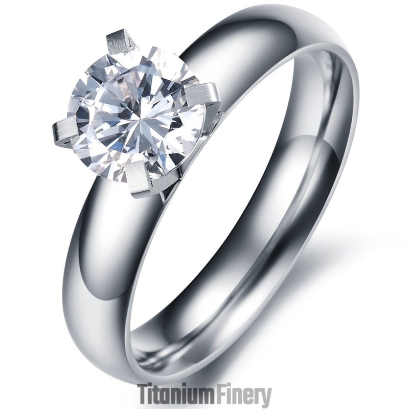 Durable In Use Female Titanium Ring With Rhinestone Durable In Use Female Titanium Ring With Rhinestone