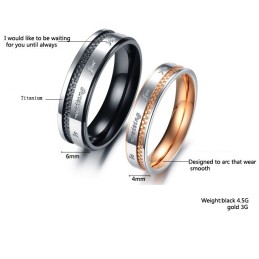 To Enjoy High Reputation At Home And Abroad Grid Titanium Ring For Lovers
