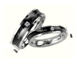 Dependable Performance Black Titanium Ring For Lovers