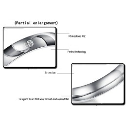High Quality Black Titanium Ring For Lovers With Diamond