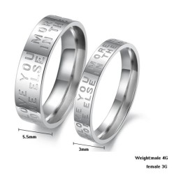 Excellent Quality White Titanium Ring For Lovers