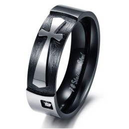 Stable Quality Cross Titanium Ring For Lovers