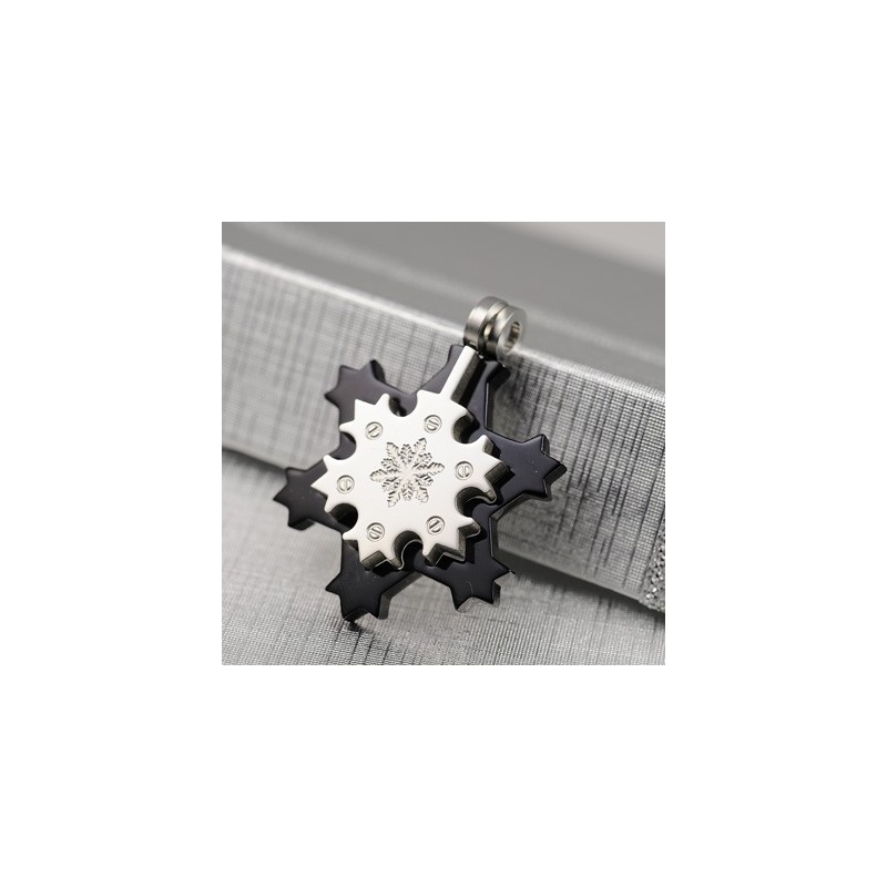 Fashion Gift Snowflake Mens Titanium Necklace Pendant Fashion Gift Snowflake Mens Titanium Necklace Pendant