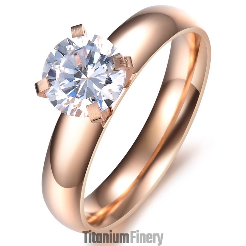 Wide Varieties Female Titanium Ring With Rhinestone Wide Varieties Female Titanium Ring With Rhinestone