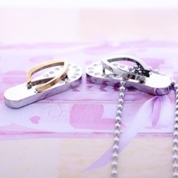Fashion Sweetheart Gift Flip-Flops Titanium Necklaces Pendants