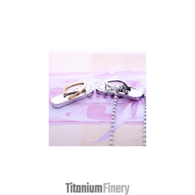 Fashion Sweetheart Gift Flip-Flops Titanium Necklaces Pendants