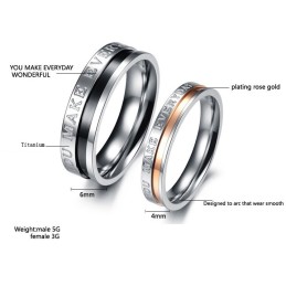 Complete In Specifications Titanium Ring For Lovers