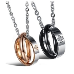 Superior Quality Cross Sweetheart Titanium Ring For Lovers