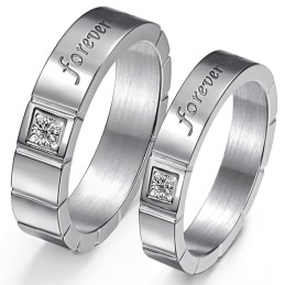 Quality And Quantity Assured Titanium Ring For Lovers With Diamond
