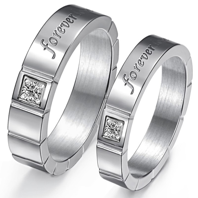 Quality And Quantity Assured Titanium Ring For Lovers With Diamond Quality And Quantity Assured Titanium Ring For Lovers With Diamond
