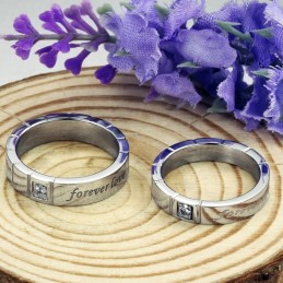 Quality And Quantity Assured Titanium Ring For Lovers With Diamond